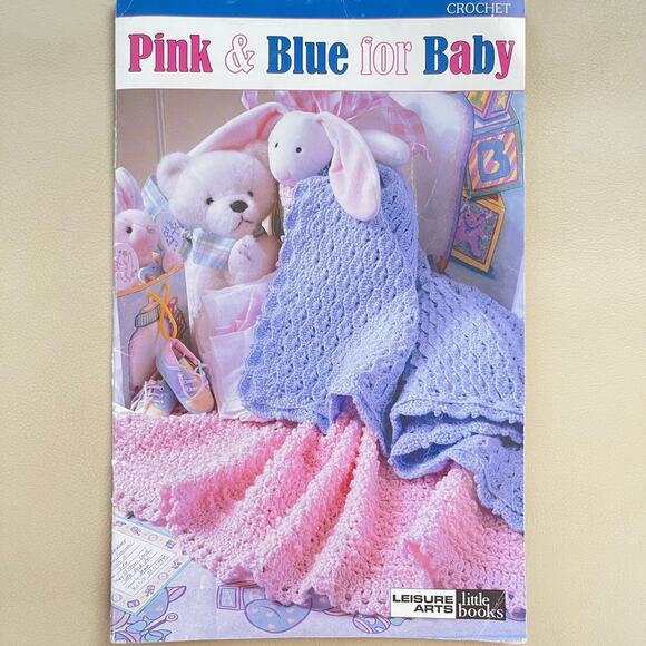 Booklet Pink & Blue for Baby Crochet Patterns Vintage - Picture 1 of 4